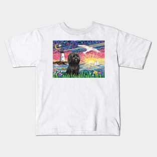 At the Shore with an Adorable Black Shih Tzu Kids T-Shirt